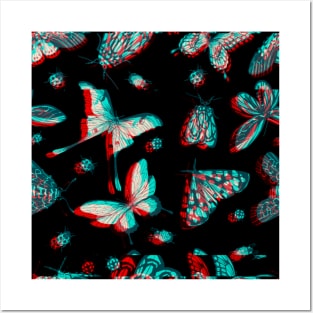 Butterfly Glitch Pattern Posters and Art